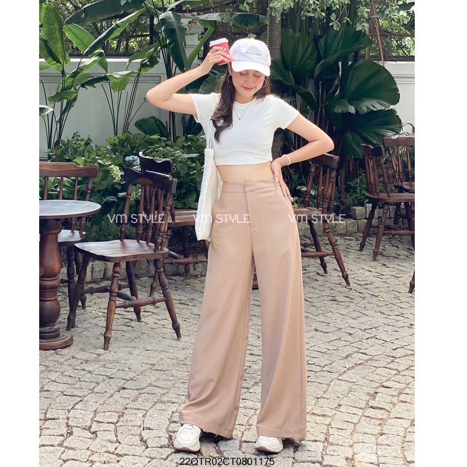 Quần tây nữ ống suông trơn VM STYLE chất vải mịn rũ thời trang nữ ulzzang thời trang Hàn Quốc 22QTR02CT0801