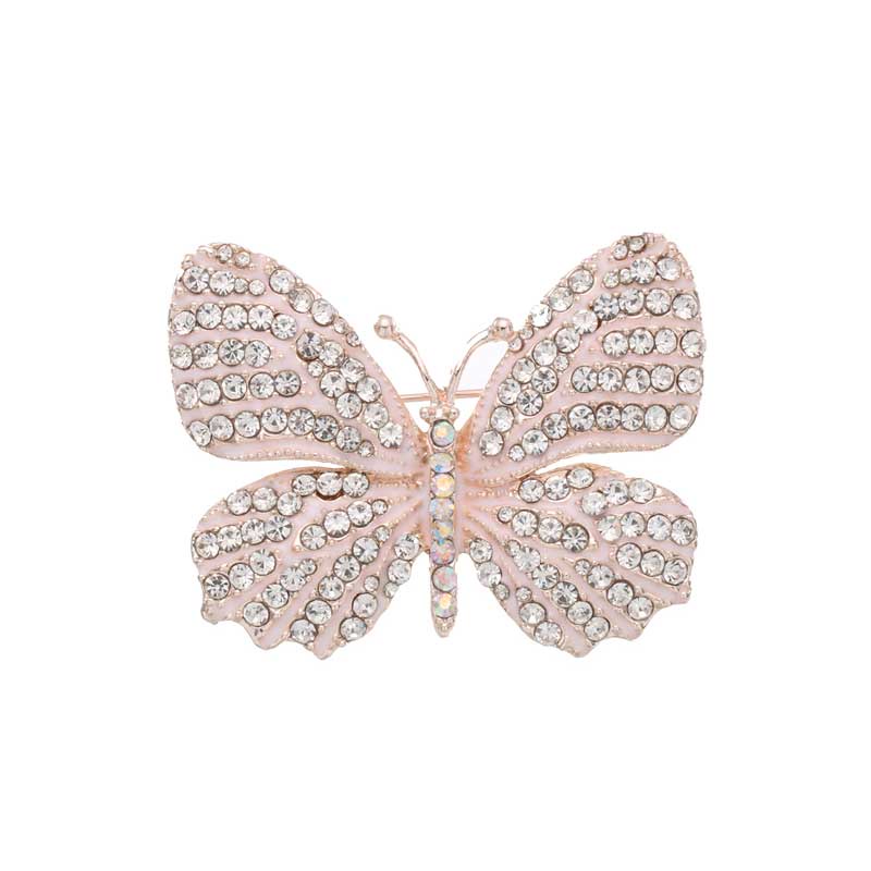 Ghim cài áo hình bướm đính đá sang trọng