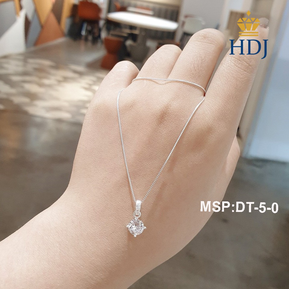 [Siêu Hot] Dây chuyền nữ Bạc Ý 925 mặt đá nhỏ trẻ trung trang sức cao cấp HDJ mã DT-5-0