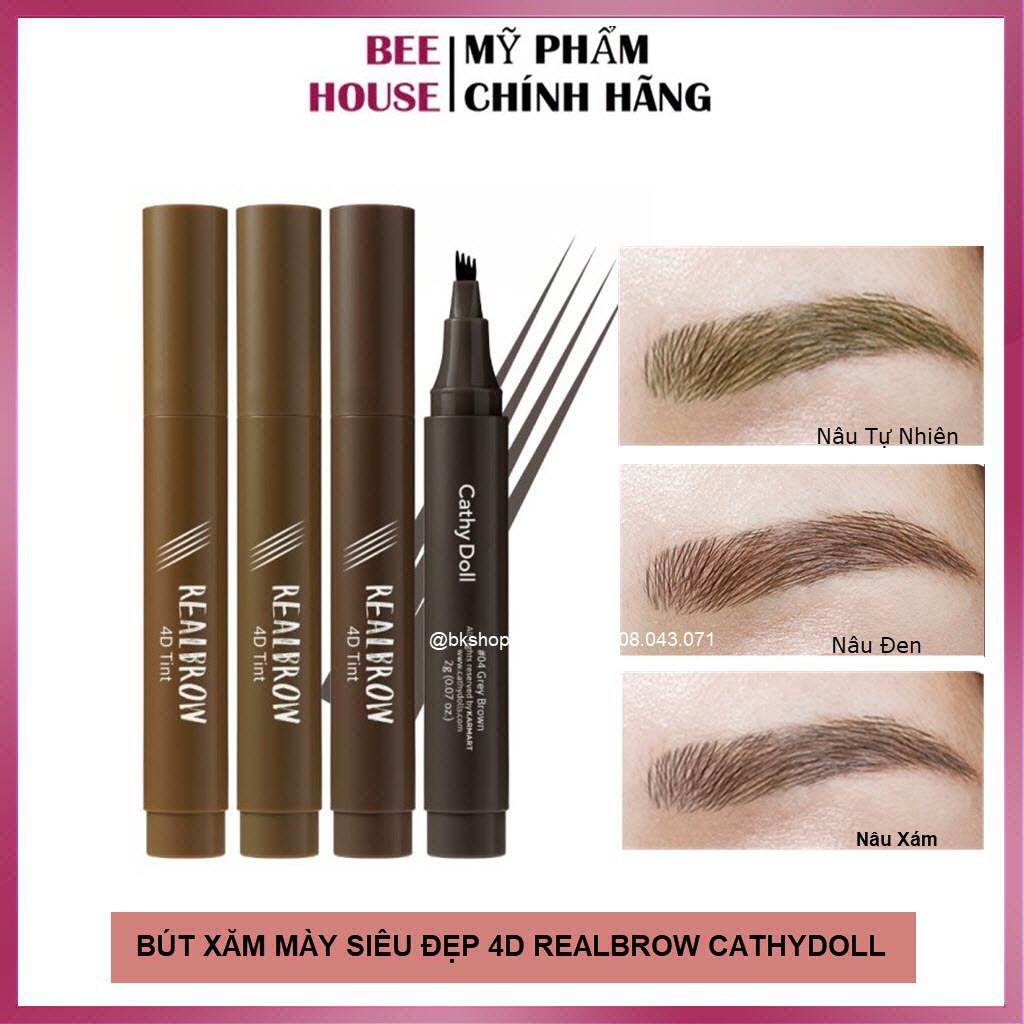 Bút xăm mày 4D Tattoo Tint Real BrowCathyDoll 2g