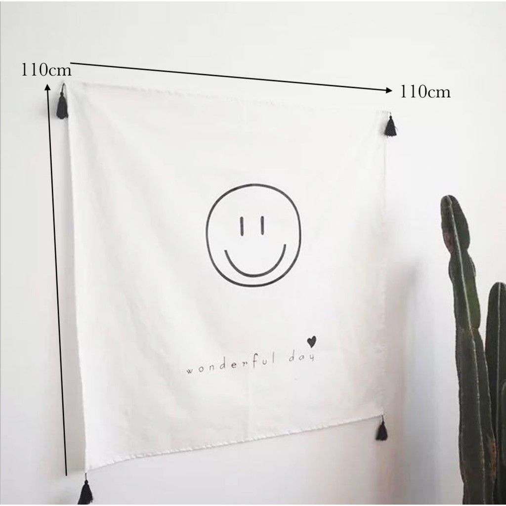 Tranh vải treo tường Tapestry hình Smiley Face