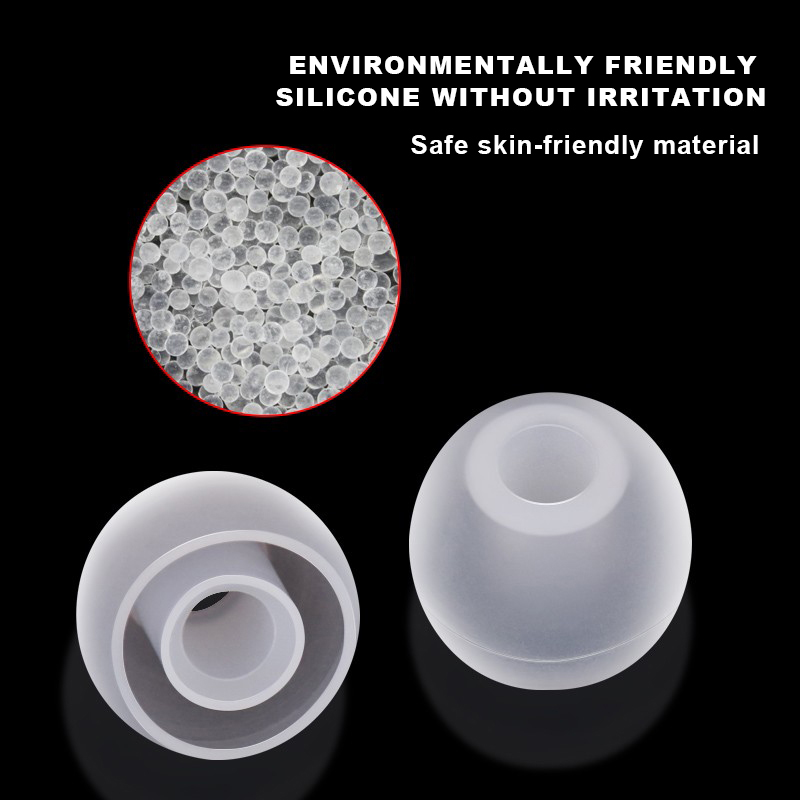 Set 3 cặp/ 6 cặp nút tai nghe bằng Silicone màu trắng mờ S/M/L