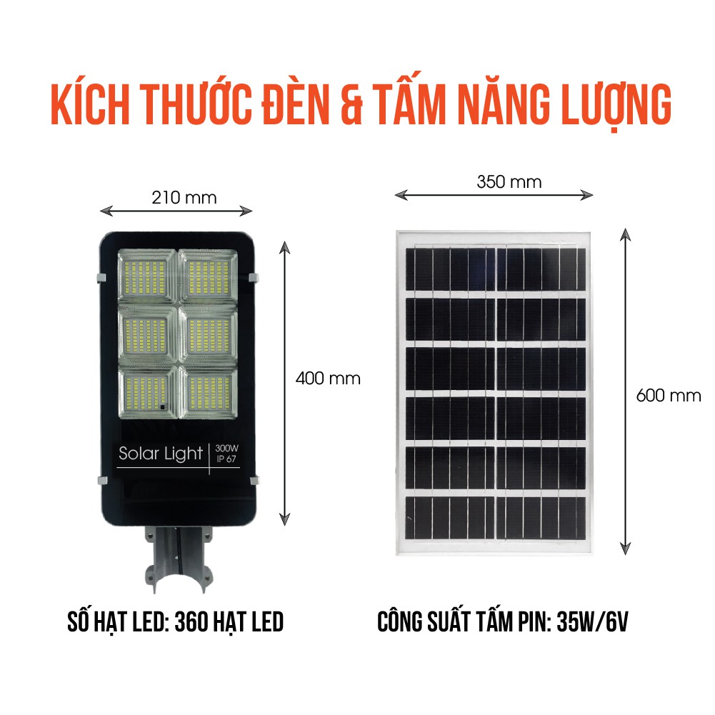 Đèn năng lượng mặt trời đường phố công suất 300W Chính Hãng tuổi thọ 10 năm , đèn đường, đèn solar night