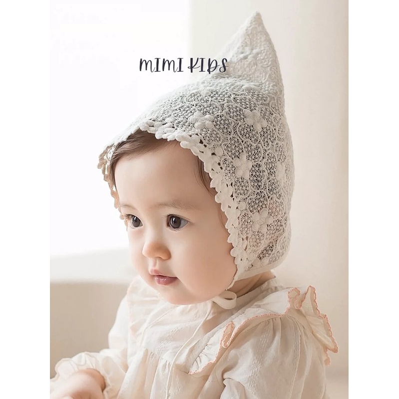 Mũ tiểu thư ren xinh xắn phong cách Hàn Quốc cho bé gái 6-18m Mimi Kids MTT29