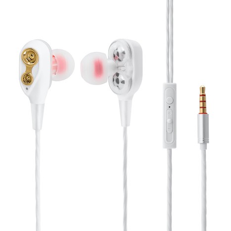 Tai nghe HiFi lõi kép 4 sợi cuốn loa mini  bass siêu trầm cho điện thoại jack cắm 3.5 -dc3530