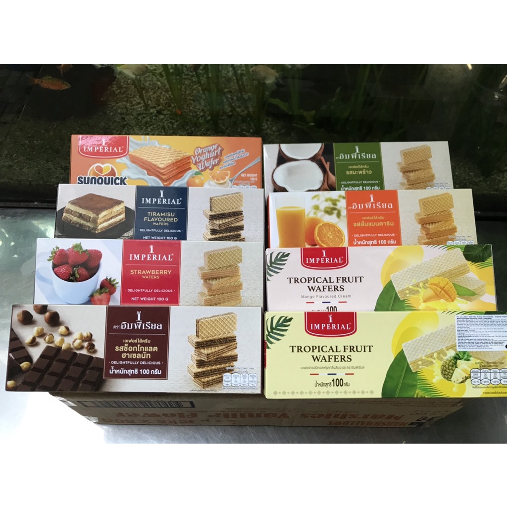 Bánh Xốp Kem Imperial Thái Lan Hương Sôcôla Chocolate Hazelnut Wafers (Hộp 100g)