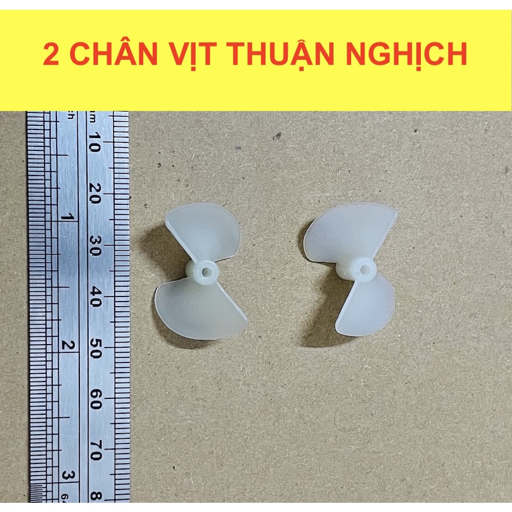 2 chân vịt nhựa mini thuận nghịch 26mm trục 2mm - LK0165