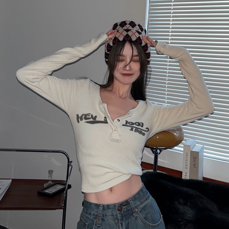 Áo Thun DàI Tay In HọA TiếT GợI CảM Cho Nữ