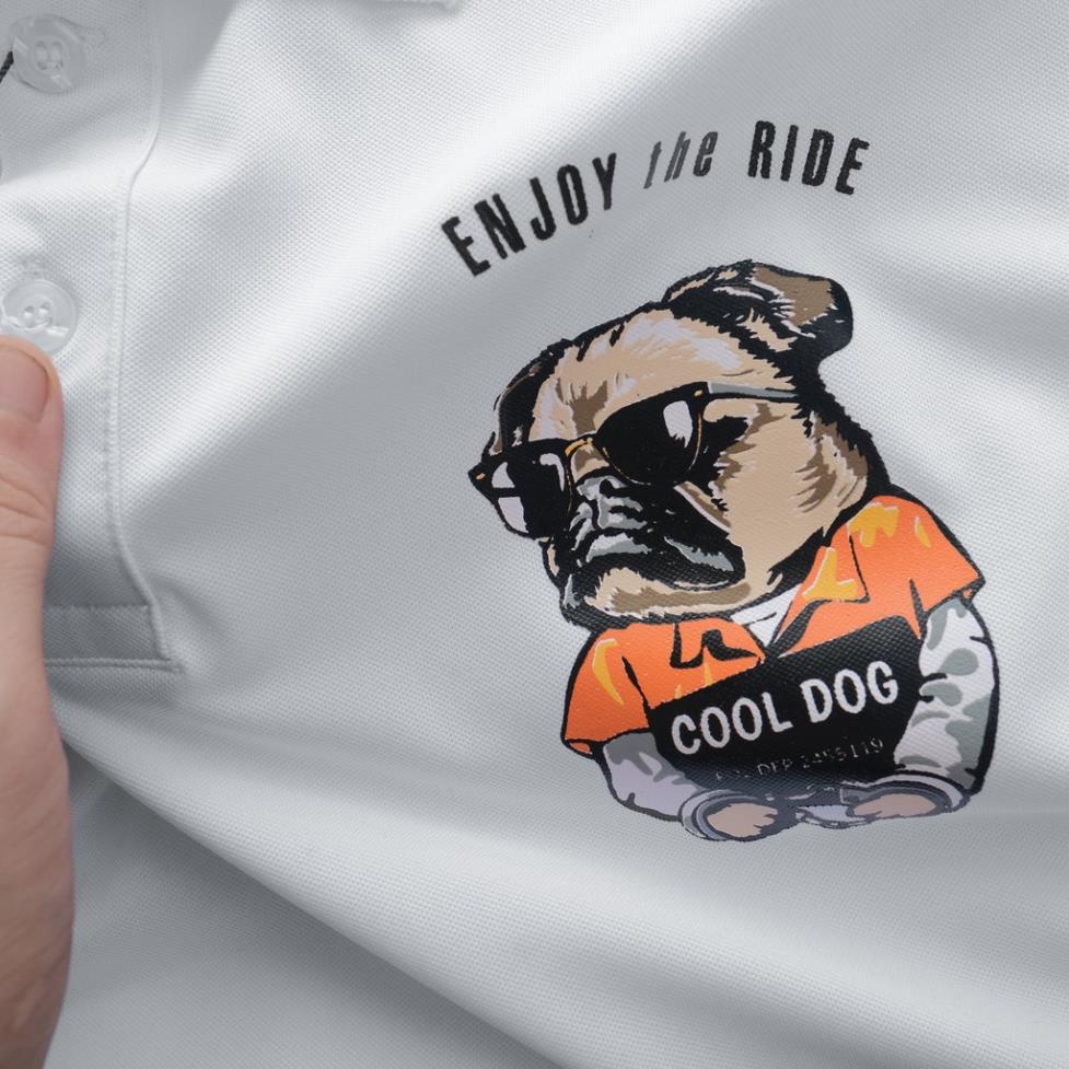 Áo thun Polo nam DOG COOL hình Pugdog vải cá sấu Cotton xuất xịn - KENGGO.