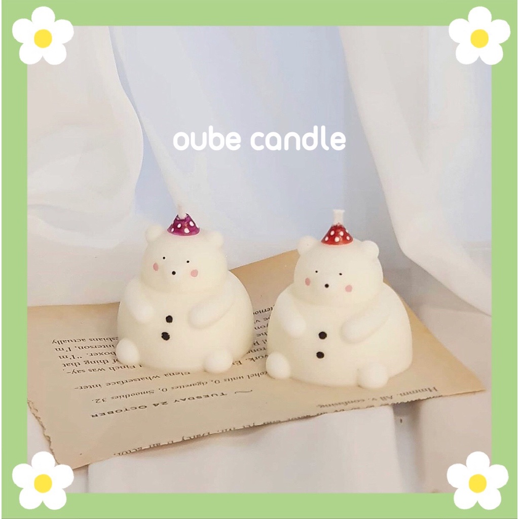 Nến Thơm Cao Cấp Hình Chú Gấu Mũm Mĩm Chubby Bear dễ thương - Quà tặng sinh nhật decor | Oube Candle NT42