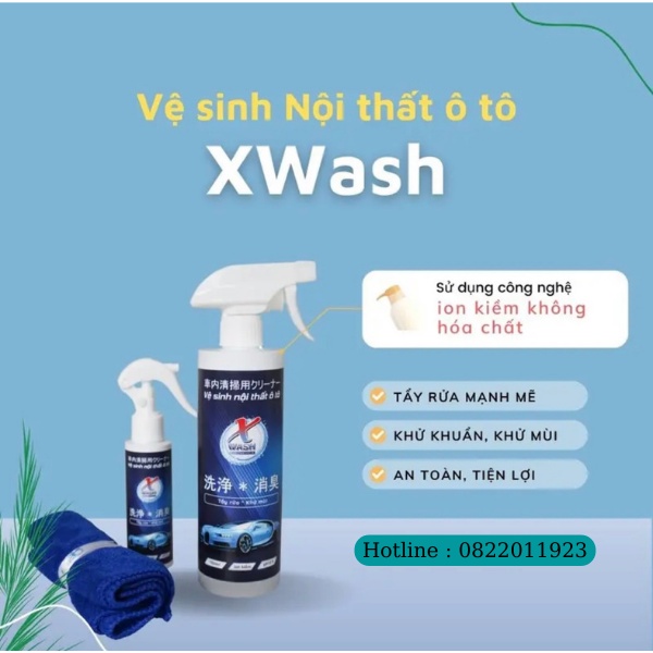 Bình Xịt Xwash Chính Hãng,Tẩy Sạch Nội Thất, Ghế Da Khử Khuẩn 500ml