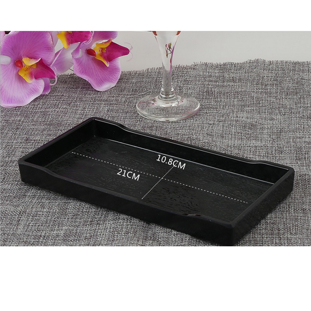 Set 2 Khay Thủy Tinh Màu Đen Kích Thước 21x10.8cm Dùng Phục Vụ Khách Sạn