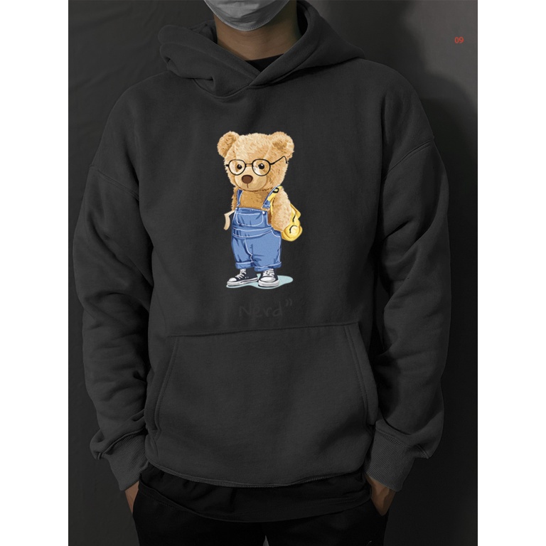 Áo Hoodie Unisex đôi NERD form rộng nam nữ vải Nỉ Bông-TDA09