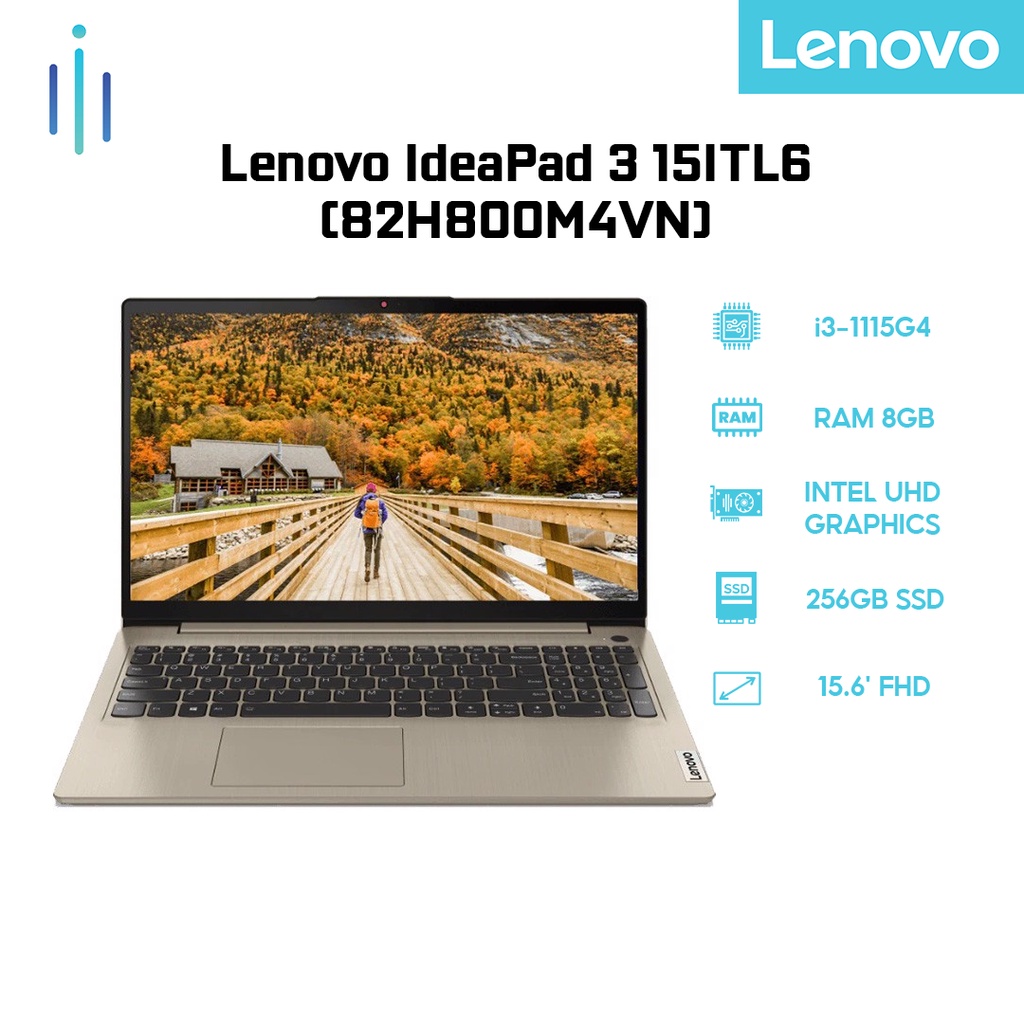 Laptop Lenovo IdeaPad 3 15ITL6 (82H800M4VN) (i3-1115G4 | 8GB | 256GB | Intel UHD Graphics | 15.6' FHD | Win 10)