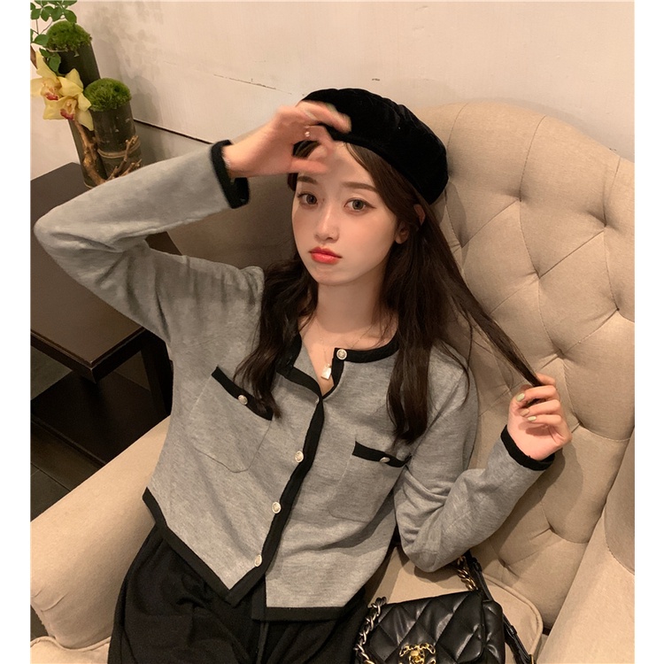 Áo Cardigan Dệt Kim Mỏng Tay Dài Dáng Ngắn Phong Cách Hàn Quốc Cho Nữ | BigBuy360 - bigbuy360.vn