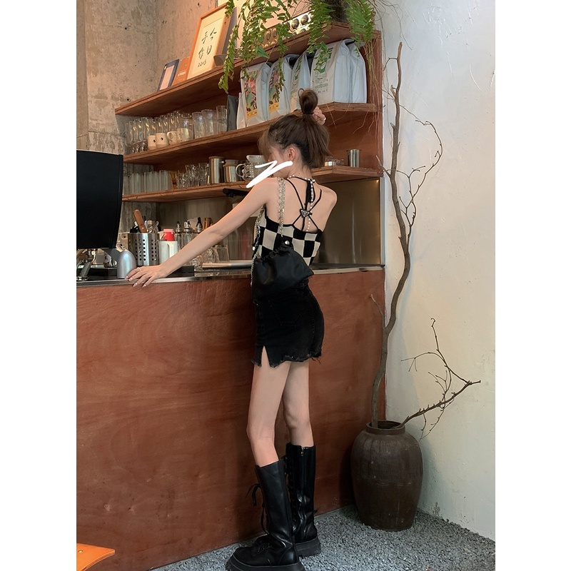 đầm họa tiết kẻ caro hợp thời trang trẻ trung cho nữ