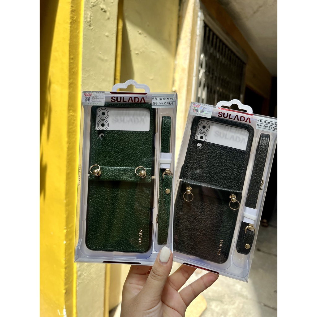 CHÍNH HÃNG Ốp lưng SULADA da sần cao cấp samsung ZFOLD3, ZFLIP3 ZFLIP4 5G Z FOLD FLIP 3 4 KÈM DÂY ĐEO