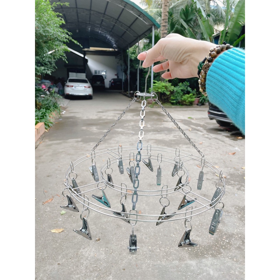 Móc chùm tròn inox kẹp phơi đồ cho bé, Móc Chùm Phơi Quần Áo Cao Cấp,Bền Đẹp Thị Nắng Store
