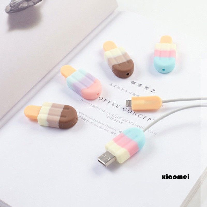 【Insfree】Ice Cream-shaped Mobile Phone Data Cable Protective Cover Is Suitable For Apple Protection Data Cable Charging Cover Popsicle Cable Cover