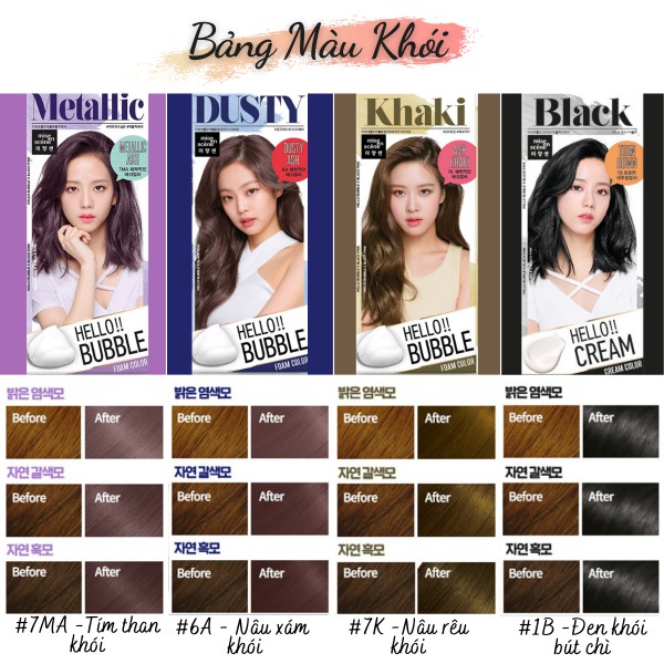 Nhuộm tóc dạng bọt Miseen Black Pink Hello bubble foam color