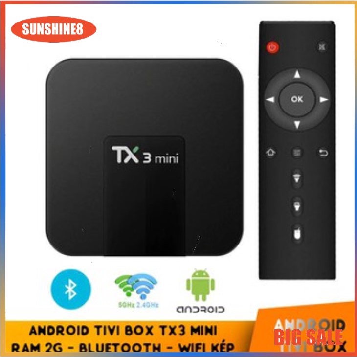 Hộp TV Box TX3 mini S905w  2GB + 16GB Android TV 9.0 kết nối Wifi AC Bluetooth 4.1 phiên bản  2022 TX3 Mini chất lượng cao