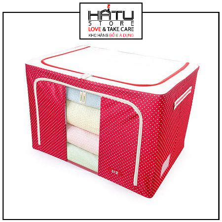 Hộp Đựng Quần Áo Chăn Màn Gập Gọn Có Khung Thép Hộp Kích Thước Lớn 66L Tiện Dụng Dày Dặn Loại 1