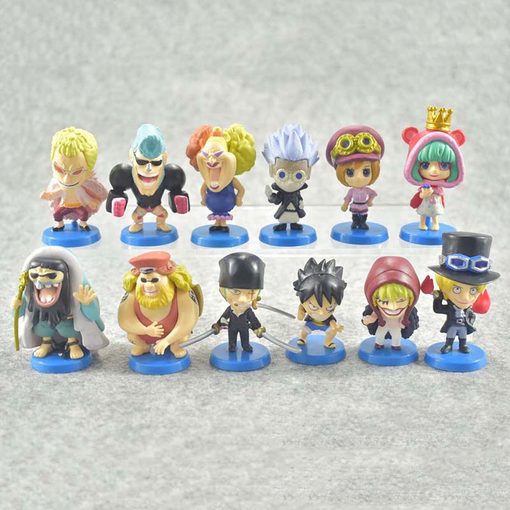 Set 12 Mô Hình Nhân Vật Phim Hoạt Hình One Piece Bằng Pvc