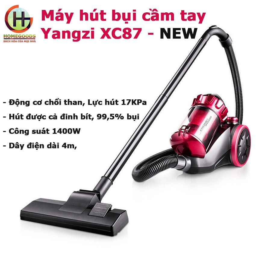 Máy hút bụi cầm tay gia đình Yangzi XC87  đời mới nhất- lực hút 17Kpa, hút được đinh vít và 99,5% bụi