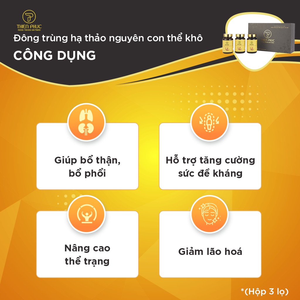 Đông trùng hạ thảo Thiên Phúc nguyên con thể khô