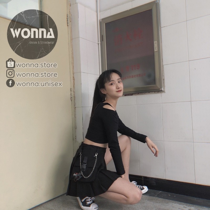 (CÓ SẴN) [ẢNH THẬT 5 TẤM CUỐI] SKIRT BOX CHAIN quần giả váy belt caro unisex ulzzang street style chân váy dây xích hộp | BigBuy360 - bigbuy360.vn