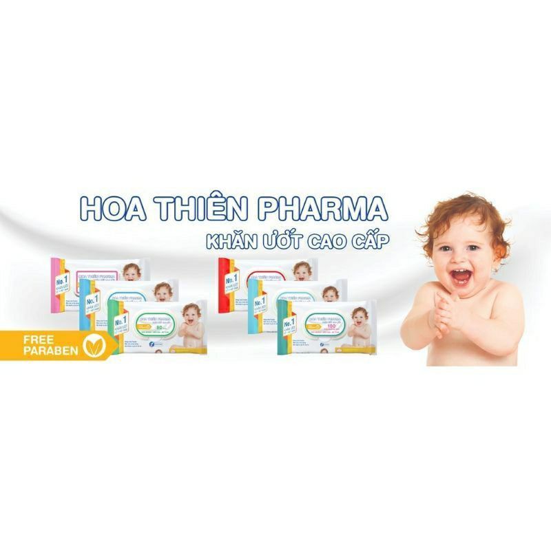 Khăn ướt Hoa Thiên 100 tờ Không mùi