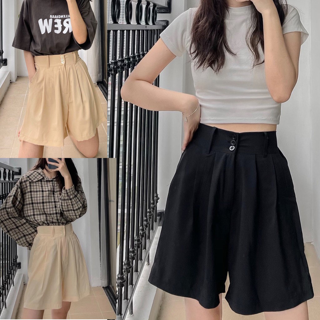 [DEAL SIÊU HỜI] Quần shorts trơn form rộng nhiều màu basic ulzzang - Made by Fiin