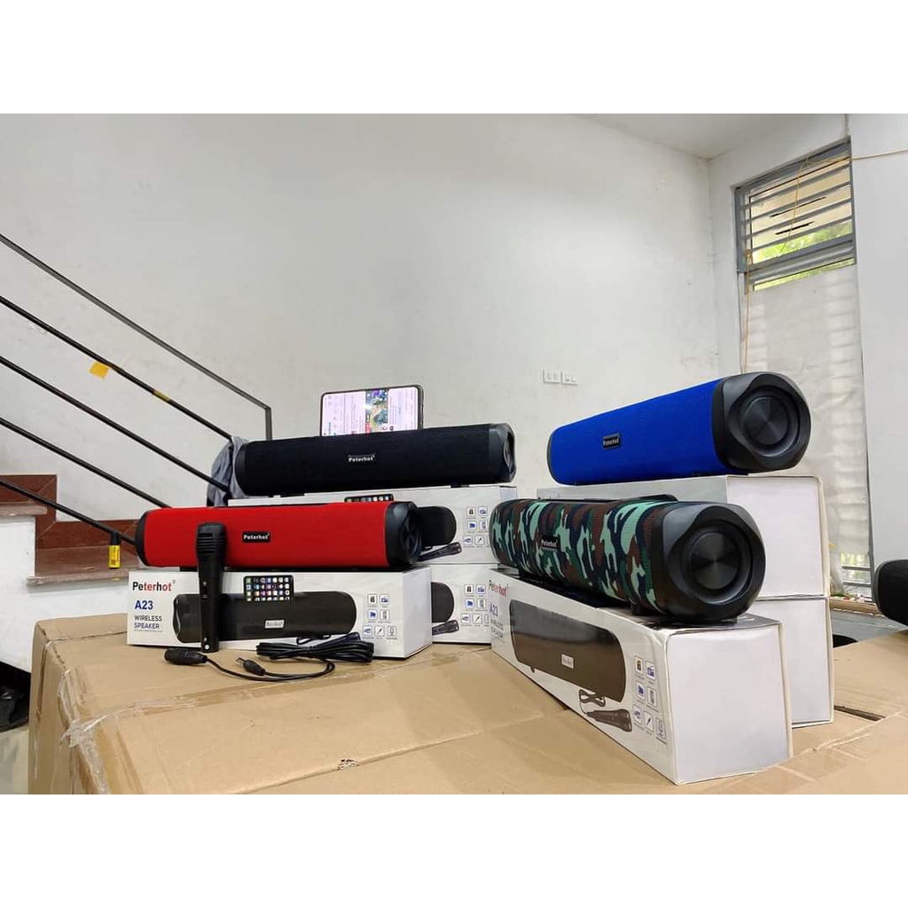 Loa Bluetooth hát karaoke A23-Bass Cực Mạnh, Tặng mic hát kèm theo bảo hành lỗi 1 đổi 1