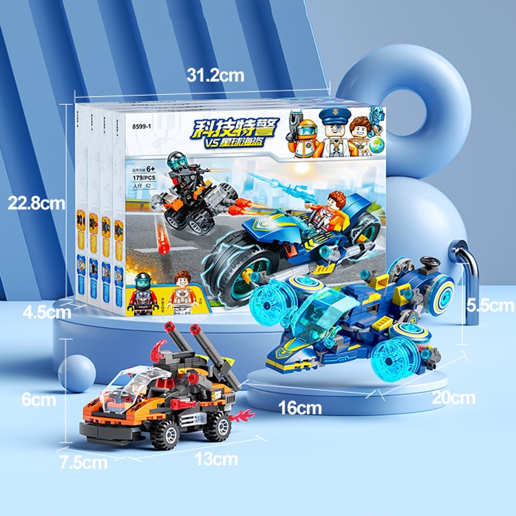 BỘ ĐỒ CHƠI XẾP HÌNH Mô Hình XE MÁY Phân Khối Lớn, Xe Swat, Mô Hình Xe Moto