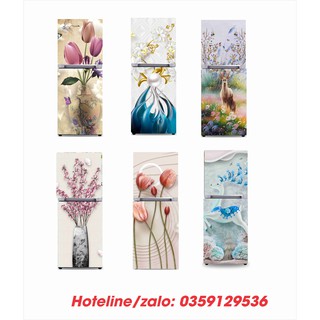 Decal dán Tủ Lạnh 3D chống thấm mẫu mã đa dạng - bán sỉ lẻ miếng dán tủ lạnh giá ưu đãi