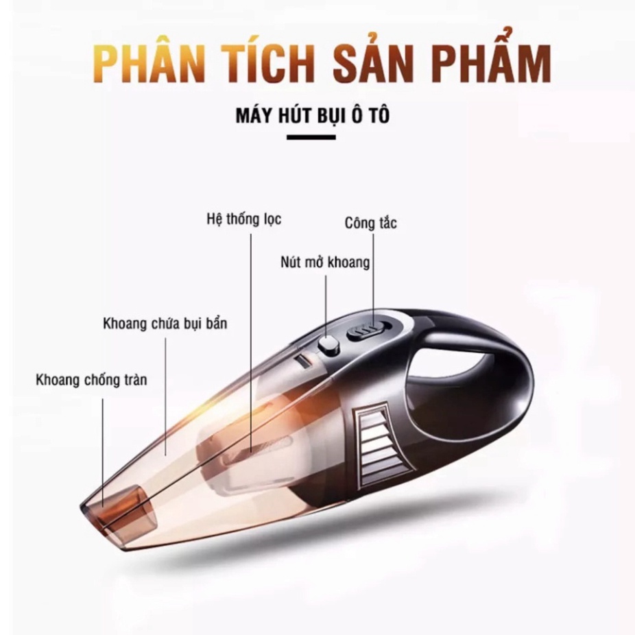 Máy Hút Bụi Ô TÔ Cầm Tay,Máy Hút Bụi Đa Năng, Với Công Xuất Lớn Hút Sạch Bụi Bẩn Như Sàn Nhà , Gầm Ghế