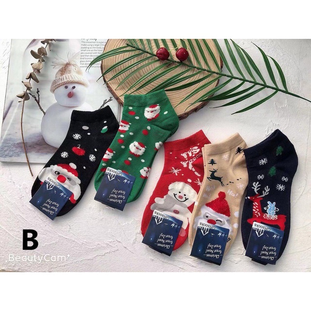 [SET 10 ĐÔI] Tất Noel Cotton trẻ em Ấm Áp | Quà Tặng Noel Dễ Thương