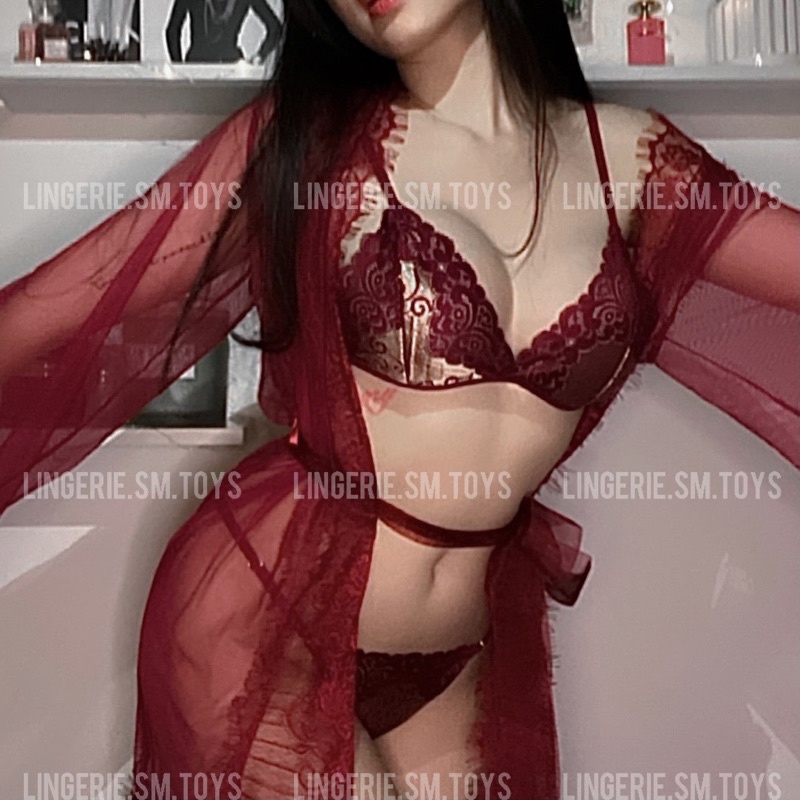 Bralette + Choàng QR9201 - Fullset Nội Y Ren + Choàng Ngủ Cao Cấp Quyến Rũ @lingerie.sm.toys | BigBuy360 - bigbuy360.vn