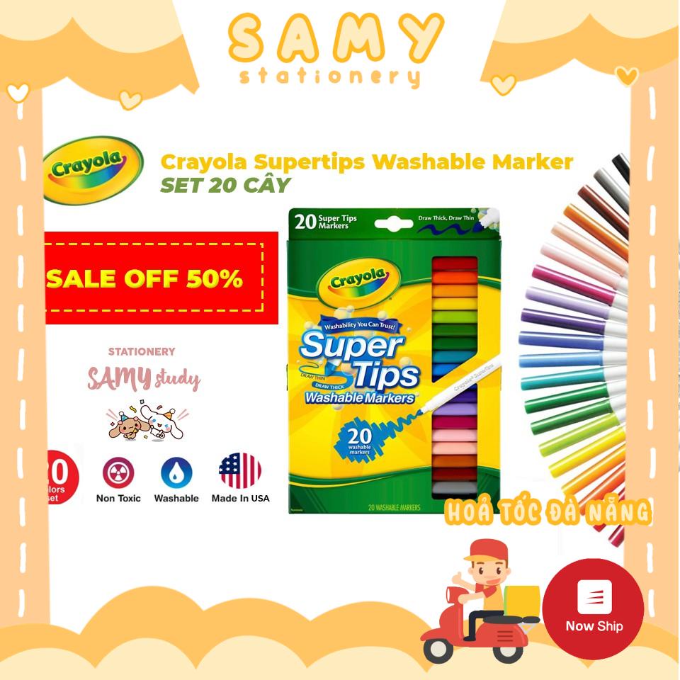 Set 20 cây Crayola Supertips Washable Marker 20 màu - BÚT VIẾT CALLIGRAPHY - Bút Crayola