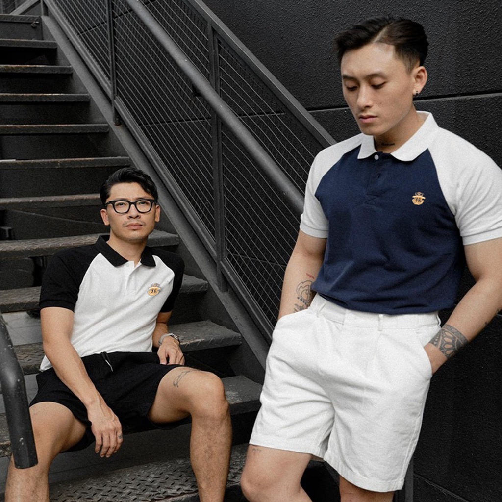 Áo Polo Nam Gu Chất Phối Trắng, Đen, Chất Thun Cá Sấu. GUPL08