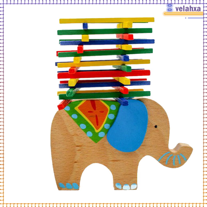 Wooden Educational Elephant Balance Beam Game for Children Baby Kids Hands