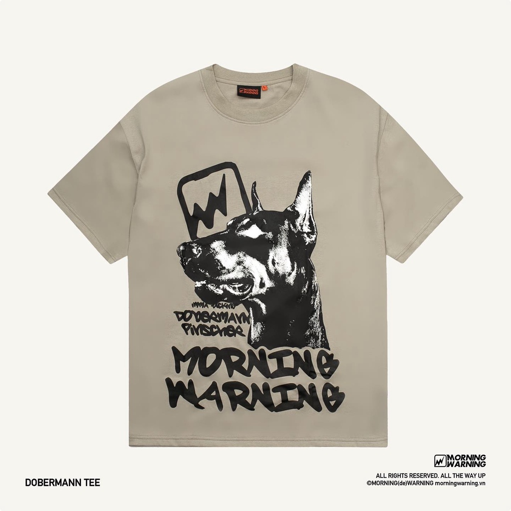 Áo thun Morning Warning Dobermann - Áo Thun Unisex Form Rộng Tay Lỡ Oversize Local Brand