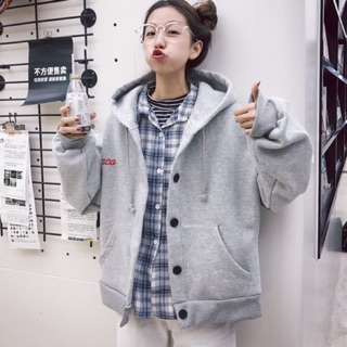 Áo khoác nỉ cài nút style korea