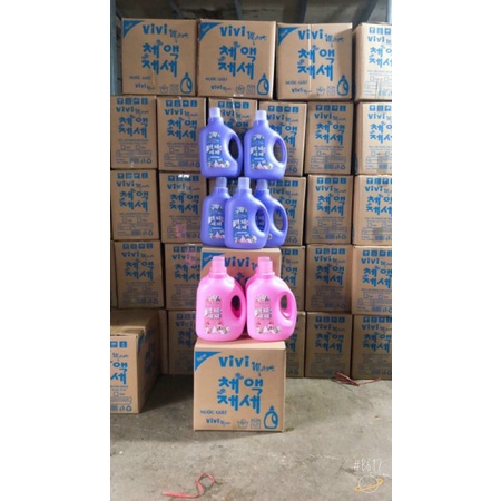 NƯỚC GIẶT XẢ VIVI - NƯỚC GIẶT BLUE CÔNG NGHỆ HÀN QUỐC CHIẾT XUẤT TỪ HOA ANH ĐÀO, chai 2000ml