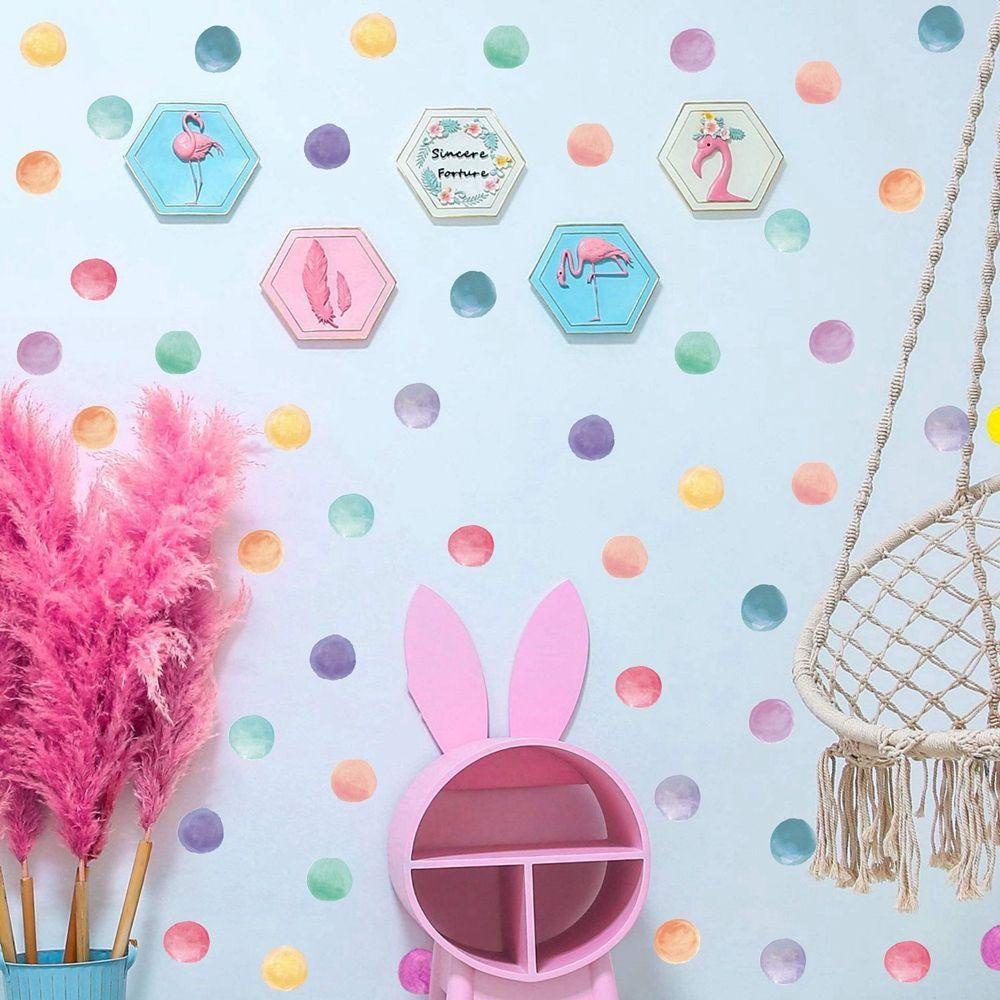 NICKOLAS Sticker Dán Tường Tự Dính Họa Tiết Chấm Tròn Dễ Thương Đa Năng Trang Trí Phòng Trẻ Em