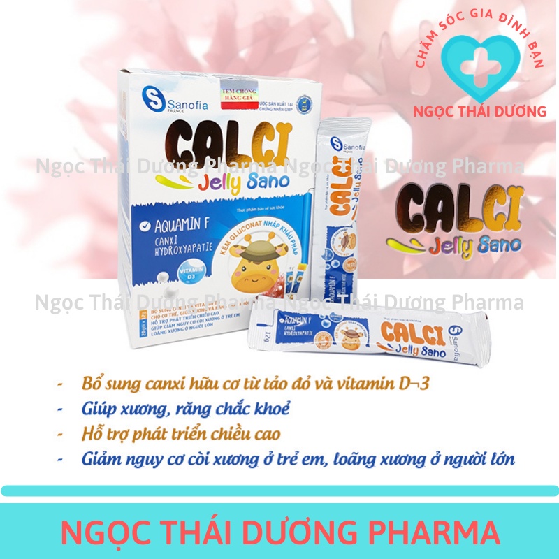 Canxi Hữu Cơ Cho Bé, Canxi Nano Mk7, Calci Jelly Sano, Tăng Cường Hấp Thu, Không Lo Bị Nóng, Dạng Thạch DễĂn, Hộp 20 Túi