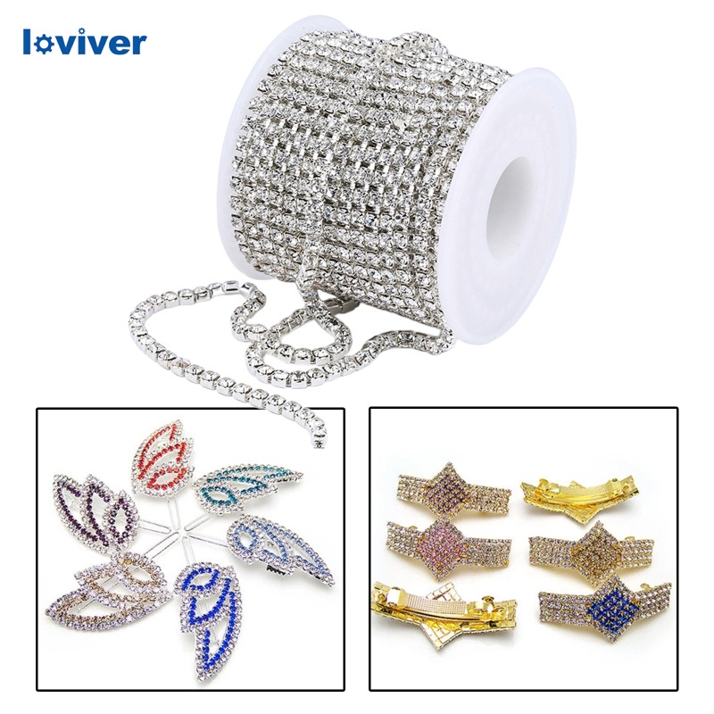 DIY Crystal 10 Yard Kim cương giả Đóng dây chuyền Thủ công may trong suốt