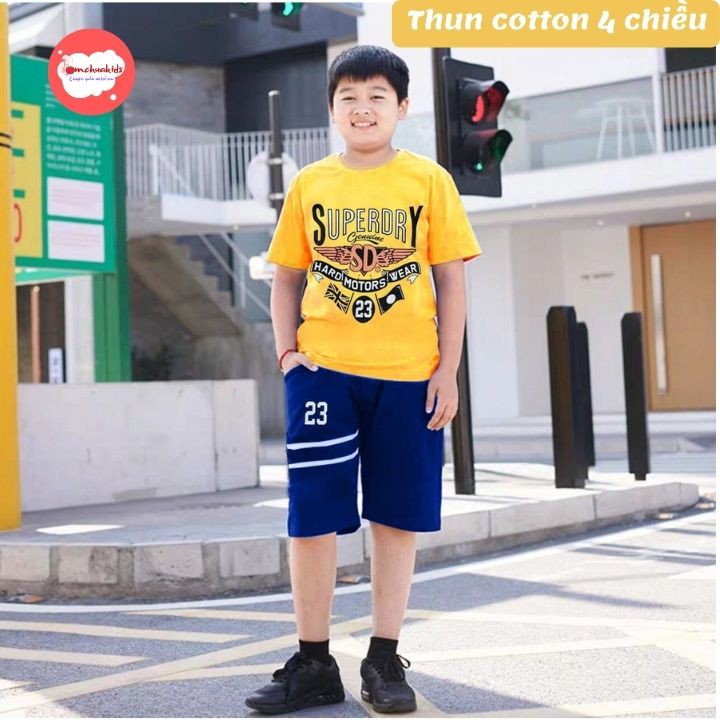 Quần áo trẻ em béo phì bé trai từ 22-58kg - chất thun cotton 4 chiều - Tomchuakids.