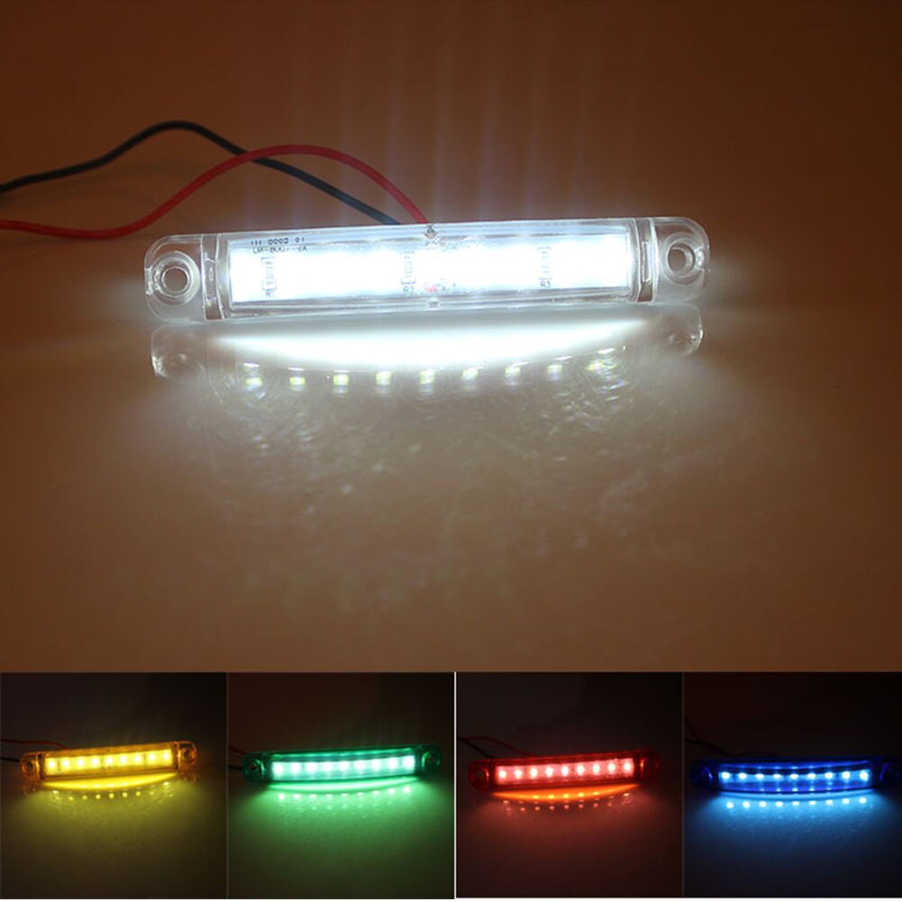 Set 2 Đèn LED Cảnh Báo 24V 9 Bóng Gắn Hông Xe Tải / Xe Moóc