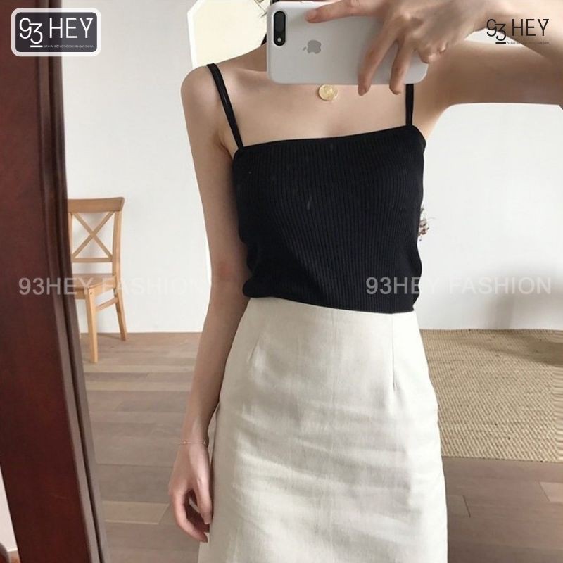 Áo Hai Dây Dệt Kim Len Tăm Màu Trơn Thời Trang Hàn Quốc 93HEY AHD01 | BigBuy360 - bigbuy360.vn